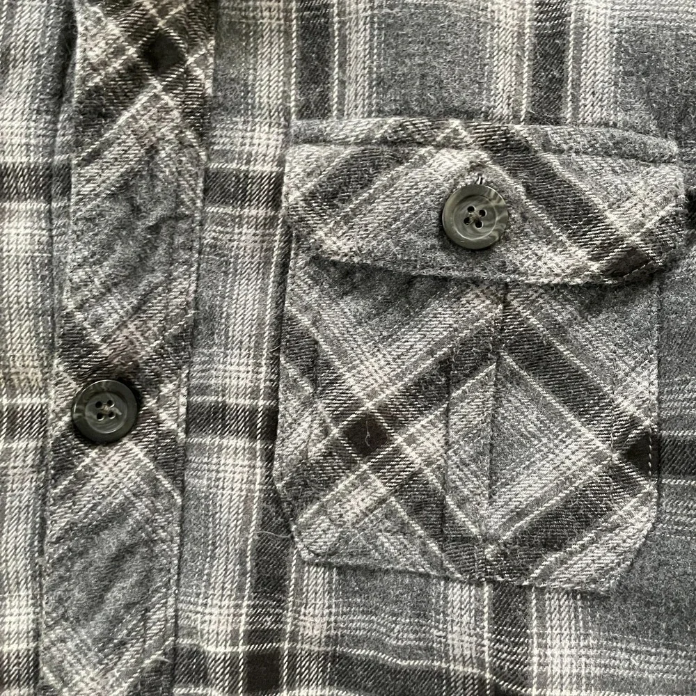 Roebuck & Co‎ Mens Shirt Jacket S Grey Plaid Sherpa Lined Flannel 4894263091662